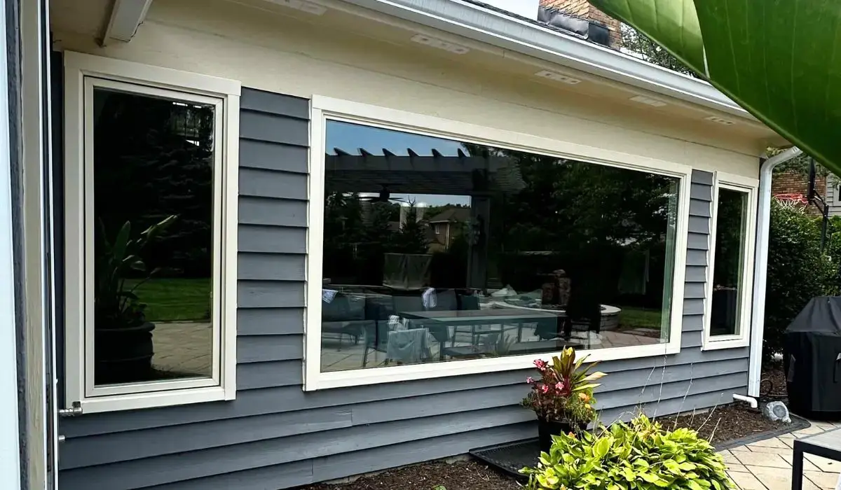 Window replacement on a Hinsdale home featuring energy-efficient glass, clean trim, and modern exterior siding.
